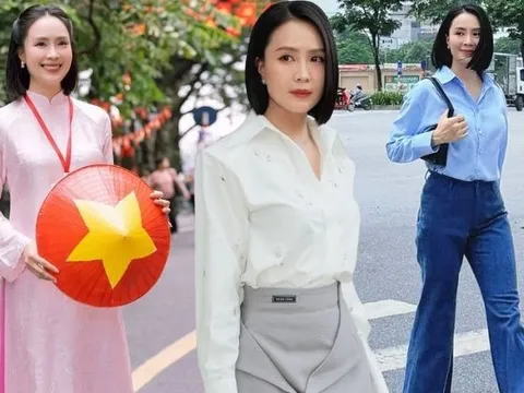 Hồng Diễm được khen không ngớt về nhan sắc tuổi 42, phong cách thời trang cực trẻ trung và thanh lịch