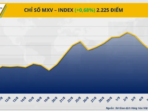 THỊ TRƯỜNG HÀNG HÓA: Chỉ số MXV-Index quay đầu phục hồi sau ba phiên suy yếu liên tiếp